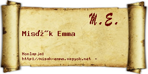Misák Emma névjegykártya